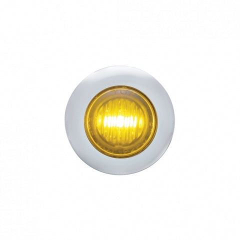 3 LED Mini Dual Function Clearance/Marker Light w/ Bezel - Amber LED/Amber Lens