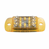 14 LED Rectangular Clearance/Marker Light - Amber LED/Amber Lens