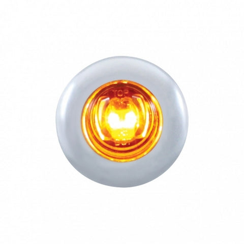 2 LED Mini Clearance/Marker Light w/ Bezel - Amber LED/Amber Lens