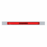 Chrome Top Mud Flap Plate w/ 28 LED 17" GLO Light Bar - Red LED/Red Lens