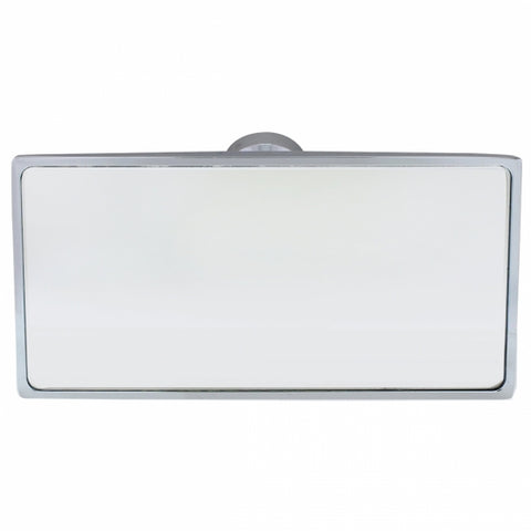 Chrome Interior Rear View Mirror with Glue-On Mount - Rectangular