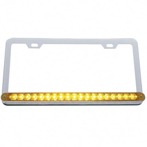19 LED Reflector Light Bar License Frame - Amber LED/Amber Lens