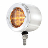 Stainless 2 1/2" Double Face Light w/ 13 LED 2 1/2" Lights & Bezels - Amber & Red LED/Clear Lens