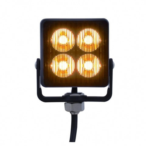 4 High Power LED Square Warning Lighthead - Amber