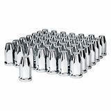 33mm X 4" Chrome Plastic Extra Tall Nut Cover W/ Flange - Thread-On (60 Pack)