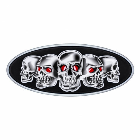Chrome Die Cast Skull Emblem - Black