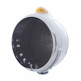 Stainless Steel Guide 682-C Headlight No Bulb w/ Dual Mode LED Signal - Amber Lens