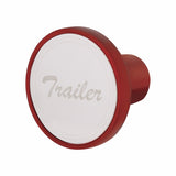 "Trailer" Aluminum Screw-On Air Valve Knob w/Stainless Plaque - Candy Red