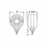 15 LED 3" Dual Function Single Face Light - Red LED/Clear Lens