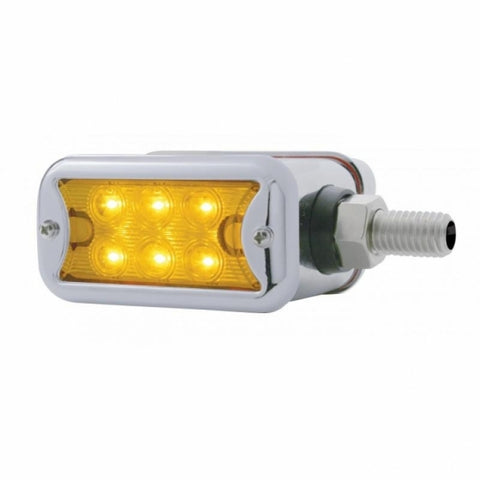6 LED Dual Function Straight Mount Double Face Light w/ Bezel - Amber LED/Amber Lens
