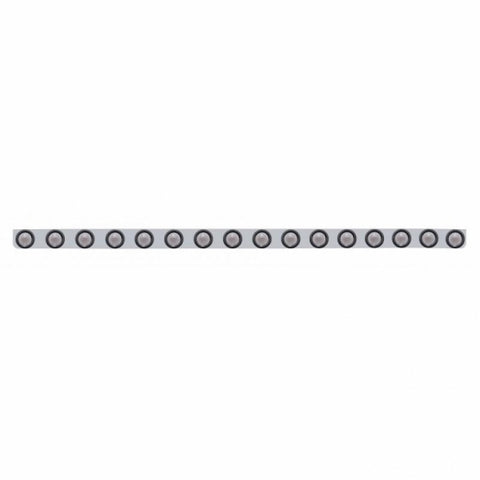 79-1/2" SS Bumper Light Bracket w/16X 9 LED 2" Beehive Light -Red LED/Clear Lens