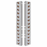 Peterbilt Stainless Front Air Cleaner Bracket w/ Twenty Six 3 LED Mini Lights & Visors - Amber LED/Clear Lens