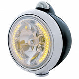Black Guide 682-C Headlight H4 w/ Amber LED & Dual Mode LED Signal - Clear Lens