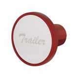 "Tractor" Aluminum Screw-On Air Valve Knob w/Stainless Plaque - Candy Red