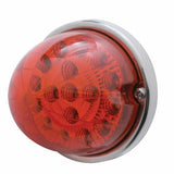 17 LED Watermelon Clear Reflector Flush Mount Kit w/ Low Profile Bezel - Red LED/Red Lens