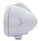 Stainless Steel Guide 682-C Headlight H4 w/ White LED & Dual Mode LED Signal - Amber Lens