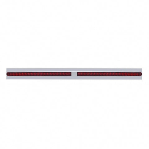 Chrome Top Mud Flap Plate w/ Two 19 LED 24" Reflector Light Bars - Red LED/Red Lens