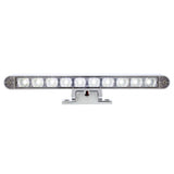 Chrome 10 LED Light Bar with 180 Degree Swivel Base - Dual Function White LED/Clear Lens
