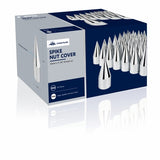 33mm X 4 1/8" Chrome Plastic Spike Nut Cover - Thread-On (60 Pack)