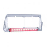 14 LED Freightliner FLD Headlight Bezel - Red LED/Clear Lens