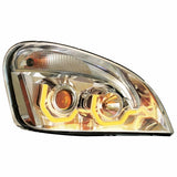 2008+ Freightliner Cascadia Chrome Projection Headlight w/ Dual Function Light Bar