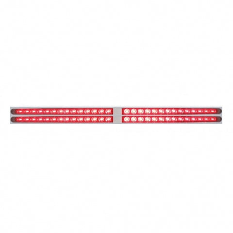 Chrome Top Mud Flap Plate w/ Four 14 LED 24" Light Bars - Red LED/Red Lens