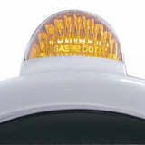 Chrome Guide 682-C Headlight H4 w/ White LED & Dual Mode LED Signal - Amber Lens