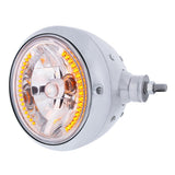 Chrome Guide 682-C Style Headlight Assembly W/Crystal Lens & 34 LEDs Position Light