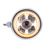 Chrome Guide 682-C Style Headlight Assembly W/LED Headlight & Dual Color Position Light