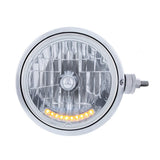 SS Guide 682-C Style Headlight Assembly W/Crystal Lens & 10 LEDs Position Light