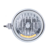 Chrome Guide 682-C Style Headlight Assembly W/Crystal Lens & 10 LEDs Position Light