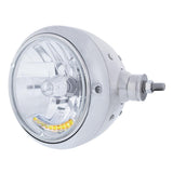 Chrome Guide 682-C Style Headlight Assembly W/Crystal Lens & 10 LEDs Position Light