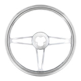 Chrome Aluminum 18" Steering Wheel - 3-Spoke