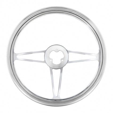Chrome Aluminum 18" Steering Wheel - 3-Spoke