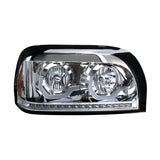 Freightliner Century Chrome Headlight w/ LED Turn Signal & Light Bar