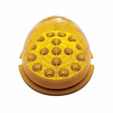Kenworth T660 Front Bumper Light Bezel w/ 17 LED Clear Style Reflector Light & Visor (Driver) - Amber LED/Amber Lens