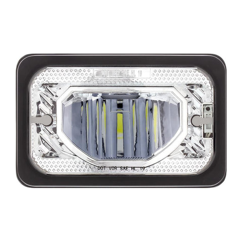4" X 6" Heated LED Headlight Low Beam - Chrome