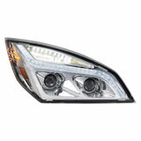 Chrome LED Projection Headlight w/LED Position Light For 2018-2020 Freightliner Cascadia