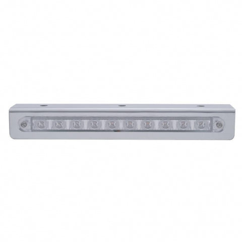 9 3/4" Stainless Light Bracket w/ 10 LED 9" Light Bar - Red LED/Clear Lens