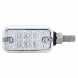 10 LED Dual Function Straight Mount Reflector Double Face Light w/ No Bezel - Amber & Red LED/Clear Lens
