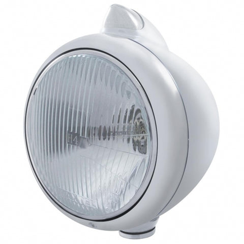 Stainless Steel Guide 682-C Headlight H4 & Original Style LED Signal - Clear Lens
