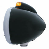 Black Guide 682-C Headlight H4 w/ 10 Amber LED & Dual Mode LED Signal - Amber Lens