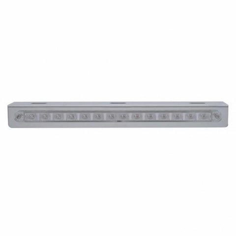 Stainless Light Bracket w/ 14 LED 12" Sequential Light Bar (Left to Right) - Red LED/Clear Lens