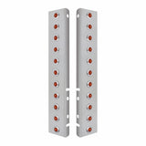 Peterbilt Stainless Front Air Cleaner Bracket w/ Twenty Two 3 LED Mini Lights & Stainless Bezels - Amber LED/Amber Lens