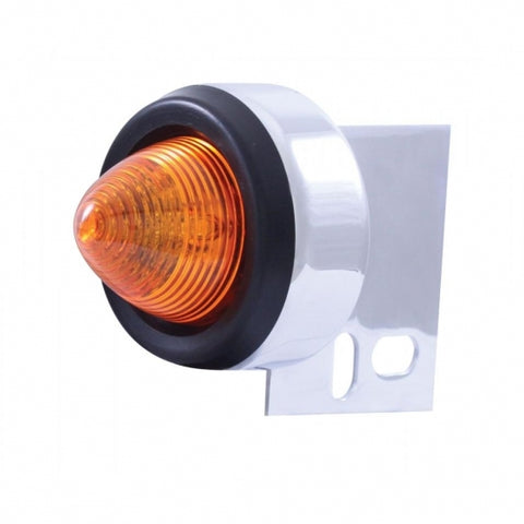 9 LED Beehive Mud Flap Hanger End Light w/ Grommet - Amber LED/Amber Lens