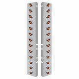 Peterbilt Stainless Front Air Cleaner Bracket w/ Twenty Six 3 LED Mini Lights & Visors - Amber LED/Amber Lens