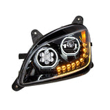 Black 10 LED Headlight For Peterbilt 587 (2010-2016) & 579 (2012-2021)