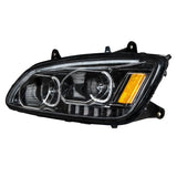 "Blackout" LED Headlight With LED Turn Signal & LED Position Light Bar For 2008+ Kenworth T660