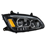 "Blackout" LED Headlight With LED Turn Signal & LED Position Light Bar For 2008+ Kenworth T660