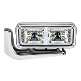 10 High Power LED "Chrome" Projection Headlight Assembly With Mounting Arm